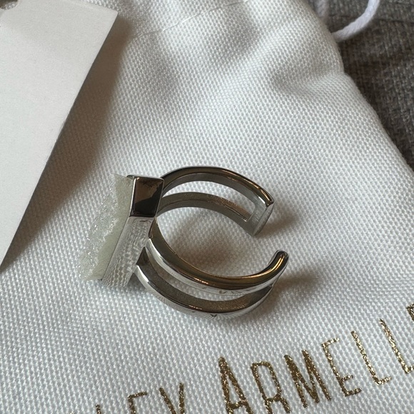 Kinsley Armelle Silver Ring with Textured Quartz Stone - Picture 4 of 4